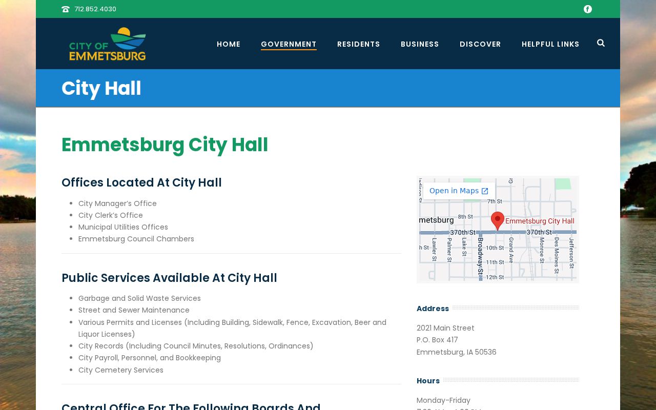 Emmetsburg city office access for local warrant record routing in Palo Alto County